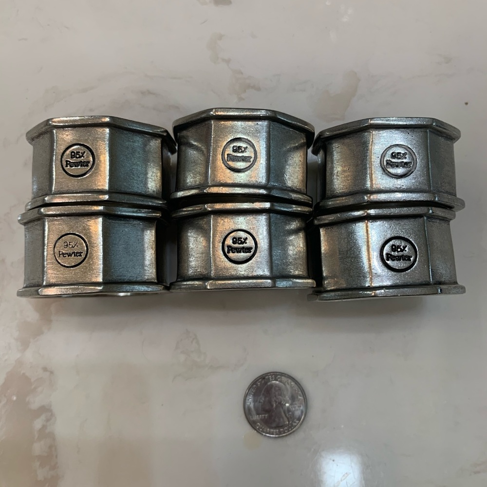 95% Pewter napkin ring holders